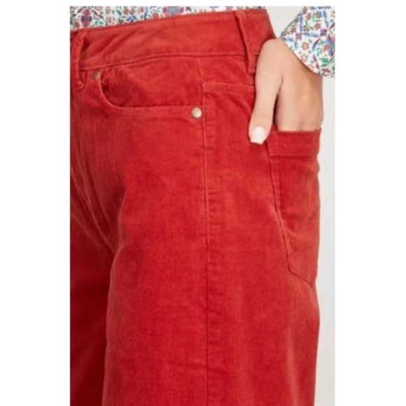 ANN MASHBURN Wide Leg Cropped Corduroy Pant Rust Stretch - Picture 4 of 11